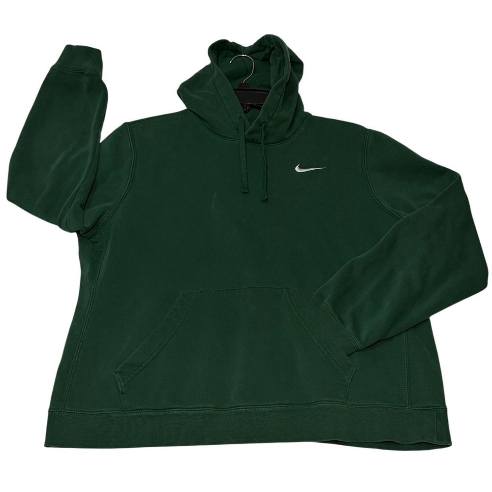Nike Mens Sportswear Club Fleece Hoodie Forest Green Swoosh Pullover XL